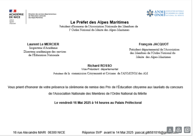 Le carton d'invitation 
